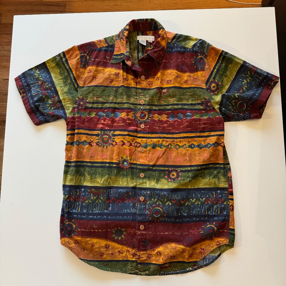 The Territory Ahead Shirt Mens MT Colorful Tribal Sun Hawaiian Beach Button Up